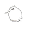 Jewelry Metal Imitation Pearl Chain Bracelet Geometric Hiphop Style Electroplating For Women