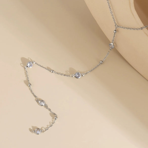 Jewelry Metal Imitation Pearl Clavicle Chain Necklace Cartoon Geometric Alloy Pendant Box Chain For Women