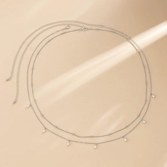 Jewelry Metal Imitation Pearl Snake Bone Body Chain Waist Chain Retro Tassel Round Bead Sweet Cool Style