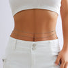Jewelry Metal Imitation Pearl Snake Bone Body Chain Waist Chain Retro Tassel Round Bead Sweet Cool Style