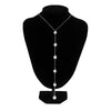 Jewelry Metal Imitation Pearl Tassel Ochain Necklace Geometric Electroplating Women's