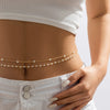 Jewelry Metal Imitation Pearl Waist Chain Women's Tassel Body Chain Double Circle Lobster Clasp