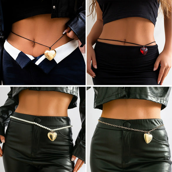 Jewelry Metal Love Pendant Waist Chain Weaving Material For Women