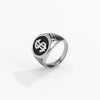 Jewelry Metal Men's Ring Geometric Pattern Oiling Punk Style Dollar Symbol