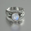 Jewelry Metal Moonstone Ring With Constellation Pattern Electroplated