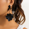 Jewelry Metal Petal Flower Baking Varnish Women's Tassel Earrings