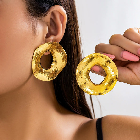Jewelry Metal Plastic Geometric Ushaped Electroplated Earrings For Women