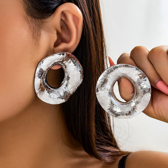 Jewelry Metal Plastic Geometric Ushaped Electroplated Earrings For Women