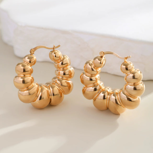Jewelry Metal Plastic Geometric Ushaped Electroplated Earrings For Women