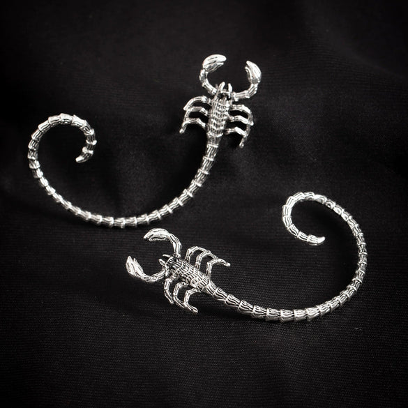 Jewelry Metal Punk Dark Animal Scorpion Outline Ear Studs And Ear Clips Electroplated
