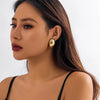 Jewelry Metal Punk Flower Geometric Drop Earrings For Women Electroplated