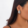 Jewelry Metal Punk Flower Geometric Drop Earrings For Women Electroplated