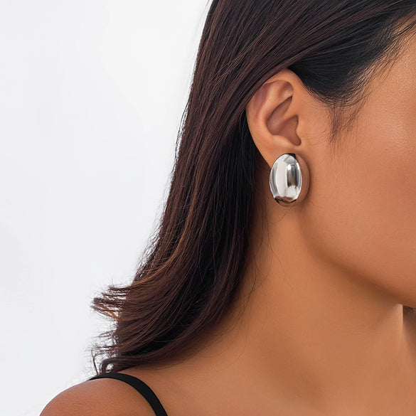 Jewelry Metal Punk Flower Geometric Drop Earrings For Women Electroplated