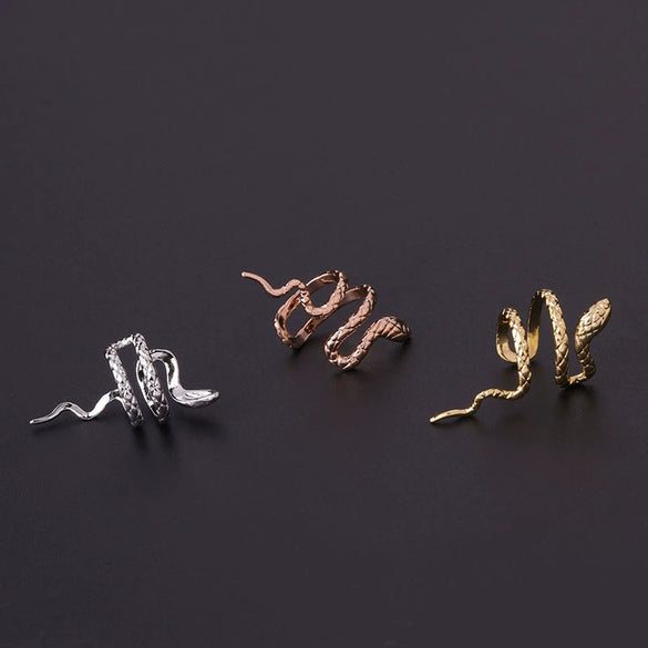 Jewelry Metal Punk Snakeshaped Electroplated Women's Ear Clip Earrings