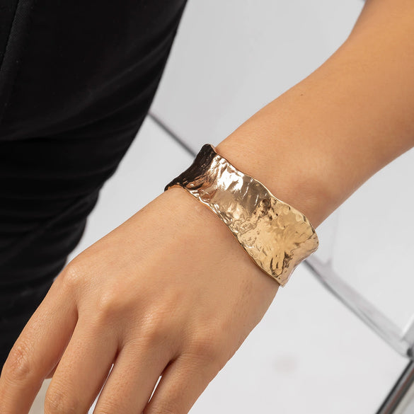 Jewelry Metal Punk Style Geometric Opening Bracelet With Electroplating