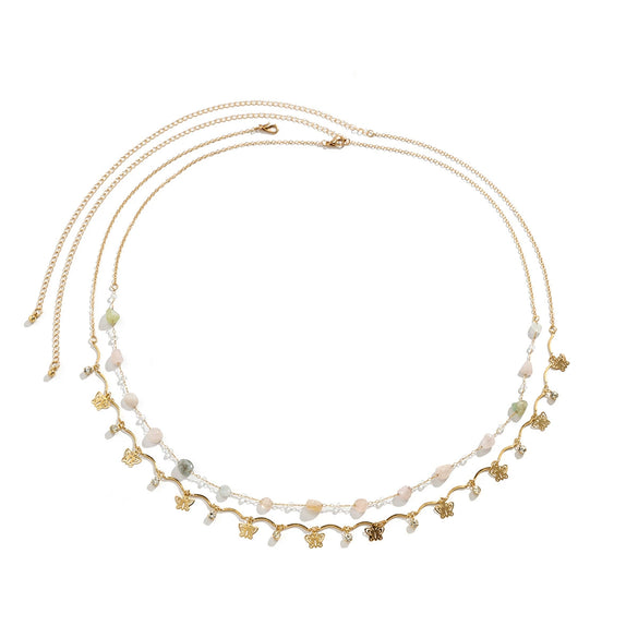 Jewelry Metal Sexy Hollow Small Butterfly Rhinestone Waist Chain For Women