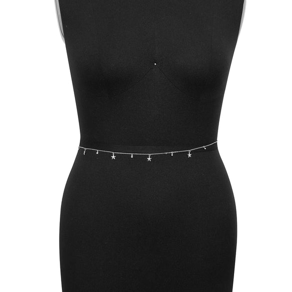 Jewelry Metal Simple Fivepointed Star Tassel Waist Chain For Women