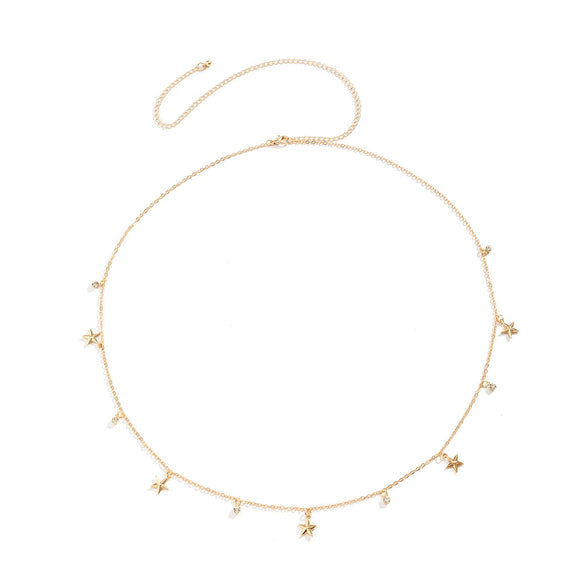 Jewelry Metal Simple Fivepointed Star Tassel Waist Chain For Women