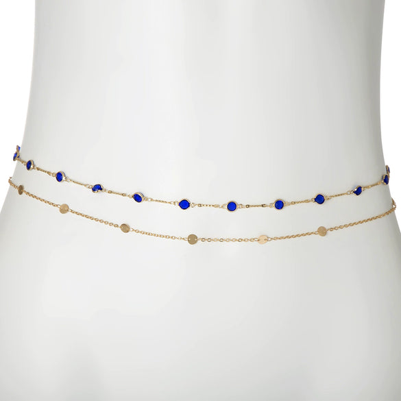Jewelry Metal Simple Sequin Double Circle Waist Chain For Women