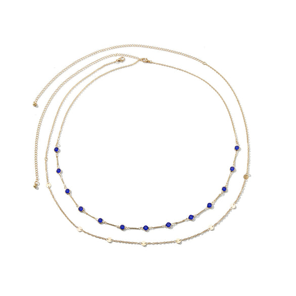 Jewelry Metal Simple Sequin Double Circle Waist Chain For Women