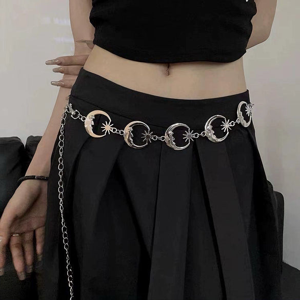 Jewelry Metal Smiling Face Sunflower Waist Chain Belt Body Chain Accessories For Unisex