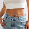Jewelry Metal Stacked Chain Tassel Star Moon Rhinestone Waist Chain Butterfly Imitation Pearl Body Chain For Women
