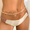 Jewelry Metal Stacked Chain Tassel Star Moon Rhinestone Waist Chain Butterfly Imitation Pearl Body Chain For Women