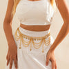 Jewelry Metal Star Waist Chain With Alloy Inlaid Artificial And Semiprecious Stones Electroplated