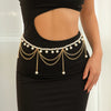 Jewelry Metal Star Waist Chain With Alloy Inlaid Artificial And Semiprecious Stones Electroplated