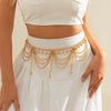 Jewelry Metal Star Waist Chain With Alloy Inlaid Artificial And Semiprecious Stones Electroplated