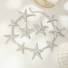 Jewelry Metal Starfish And Fivepointed Star Pendant Necklace Handmade Electroplating Geometric Style For Women