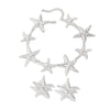 Jewelry Metal Starfish And Fivepointed Star Pendant Necklace Handmade Electroplating Geometric Style For Women