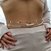 Jewelry Metal Style Snake Bone Waist Chain With Imitation Pearl And Multiple Circles