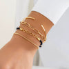Jewelry Metal Style Stacked Chain Heart Shape Geometric Love Fashion Women's Bracelet Iron Ccb Aluminum Chain Alloy Zircon Electroplated