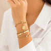 Jewelry Metal Style Stacked Chain Heart Shape Geometric Love Fashion Women's Bracelet Iron Ccb Aluminum Chain Alloy Zircon Electroplated