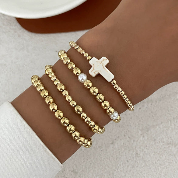 Jewelry Metal Tassel Pendant Bracelet Ins Style Irregular Beaded Electroplated