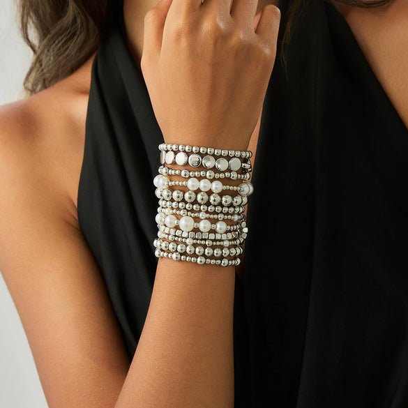 Jewelry Metal Tassel Pendant Bracelet Ins Style Irregular Beaded Electroplated