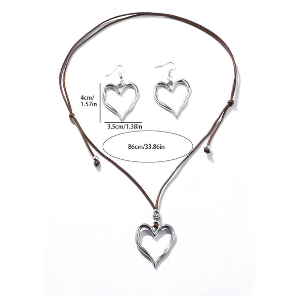 Jewelry Metal Zinc Alloy Heart Retro Exaggerated Love Necklace For Women