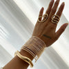 Jewelry Metallic Irregular Open Convex Bracelet Electroplating