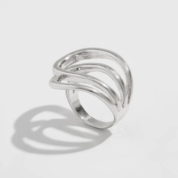 Jewelry Metallic Irregular Open Convex Bracelet Electroplating