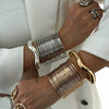 Jewelry Metallic Irregular Open Convex Bracelet Electroplating