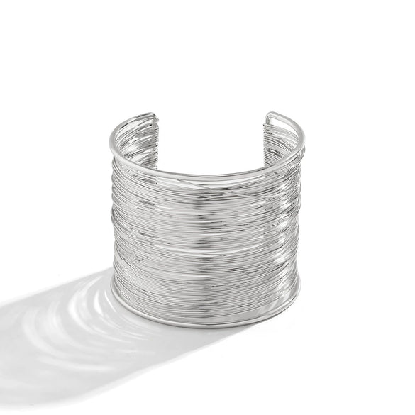 Jewelry Metallic Irregular Open Convex Bracelet Electroplating