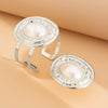 Jewelry Metallic Oval Bracelet Iron Imitation Pearl Inlaid Light Luxury Style Electroplated