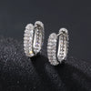 Jewelry Microinlaid Zircon Environmental Protection Copper Geometric Style Ear Buckle Earrings