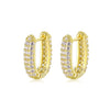 Jewelry Microinlaid Zircon Environmental Protection Copper Geometric Style Ear Buckle Earrings
