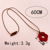 Jewelry Minimalist Dark Red Acrylic Flower Pendant Necklace Electroplated Stainless Steel
