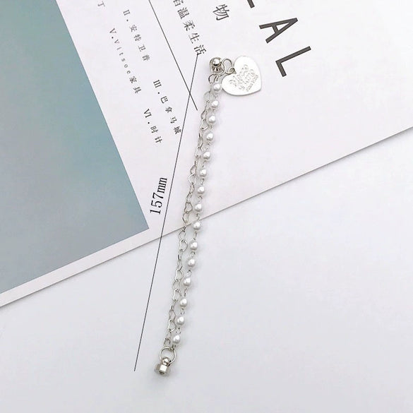 Jewelry Mobile Phone Case Bracelet Accessories Alloy Electroplating Pearl Love Letter Shell Women's