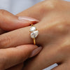 Jewelry Moissanite Double Stone Ring For Women 925 Sterling Silver Square Water Drop Exaggerated Electroplated