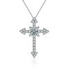 Jewelry Moissanite S925 Sterling Silver Geometric Cross Necklace Pendant