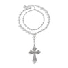 Jewelry Multi Layer Imitation Pearl And Alloy Cross Clavicle Chain With Geometric Design And Electroplating Treatment